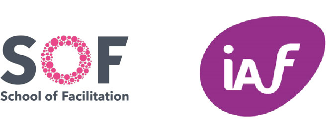 Logos for facilitator organisations, IAF and SOF